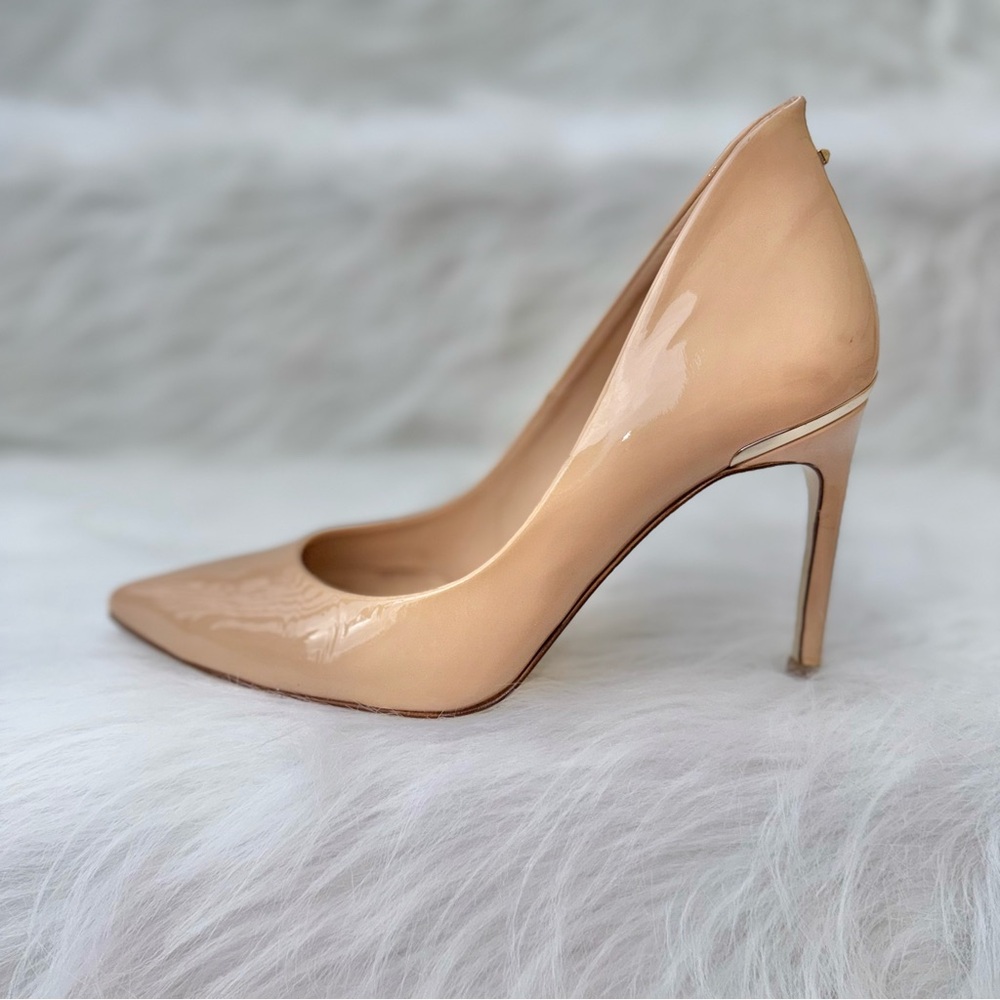 Ted Baker London Savio Nude Patent Pointed Toe Pump Heels - Size 39.5 / US 9